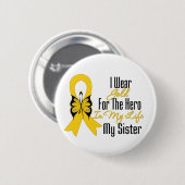Kinderkankerlint Mijn Hero Mijn zuster Ronde Button 5,7 Cm (Voorkant /achterkant)