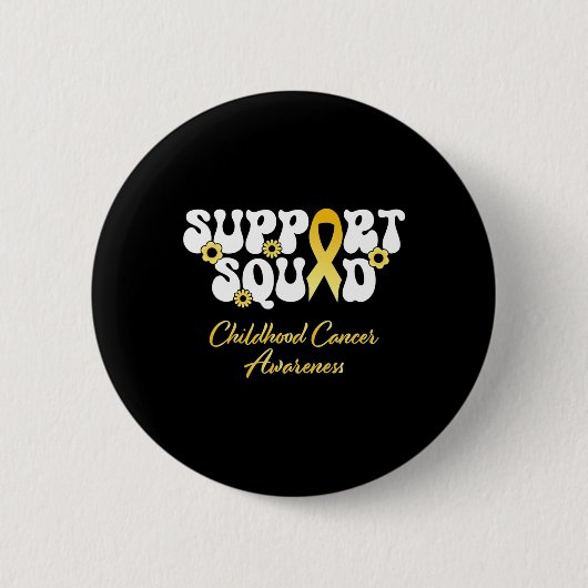 Kinderkankerondersteuning Squad Childhood Cancer A Ronde Button 5,7 Cm (Voorkant)