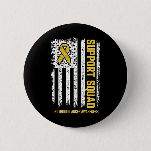 Kinderkankerondersteuning Squad Childhood Cancer A Ronde Button 5,7 Cm (Voorkant)
