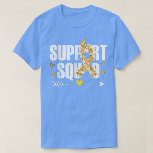 Kinderkankersupporter ondersteunt Squad Gold Ribbo T-shirt (Design voorkant)