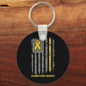 Kinderkankervlag - Bewustmaking voor kinderkanker Sleutelhanger (Voorkant)