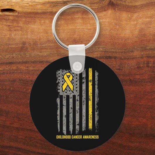 Kinderkankervlag - Bewustmaking voor kinderkanker Sleutelhanger (Voorkant)