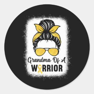 Kinderkankervoorlichting grootmoeder van een vrouw ronde sticker