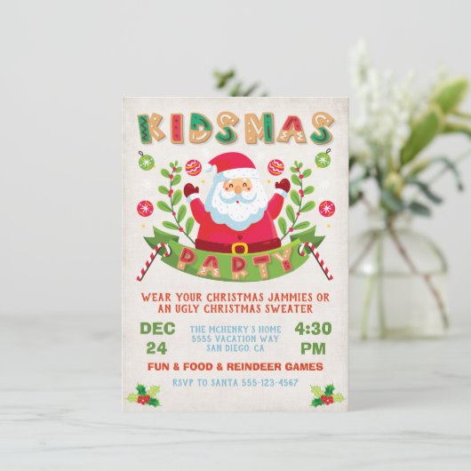 Kinderkerstfeest Kinderfeestje Kaart (Staand voorkant)