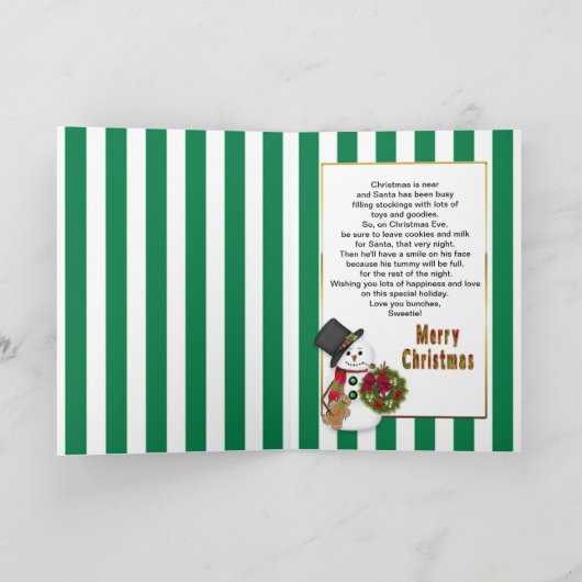 Kinderkerstkous - Kleindochter - Snoep Feestdagen Kaart (Binnen)