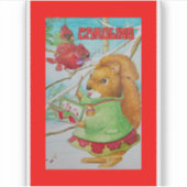 Kinderkerstliedjes zingen sticker (Voorkant)