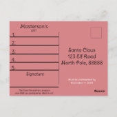 Kinderkerstlijst voor de kerstman briefkaart (Achterkant)
