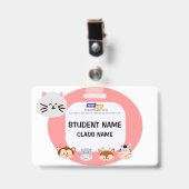 Kinderkeurmerk met schattig dierlijk ontwerp badge (Voorzijde met clip)