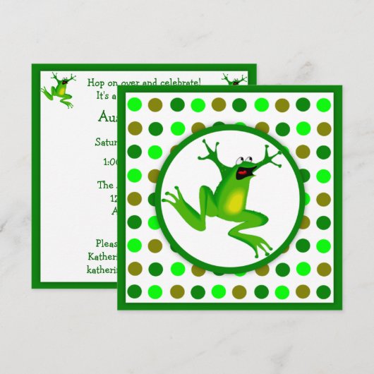 Kinderkikker en groene pokdots van afgelopen dag kaart (Voorkant / Achterkant)