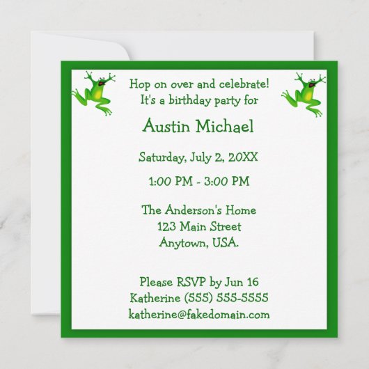 Kinderkikker en groene pokdots van afgelopen dag kaart (Achterkant)