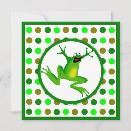 Kinderkikker en groene pokdots van afgelopen dag kaart (Voorkant)