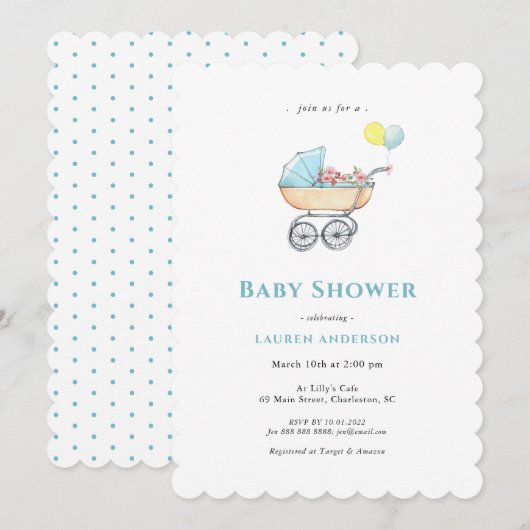 kinderkind Baby shower Kaart (Voorkant / Achterkant)