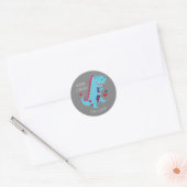 Kinderklas Dinosaurus Valentijnsdag Ronde Sticker (Envelop)