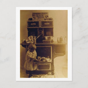 Kinderkoken Oude Fashioned Stove Briefkaart