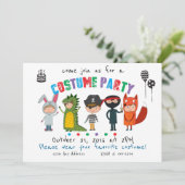 Kinderkostuum Feest Uitnodiging (Staand voorkant)