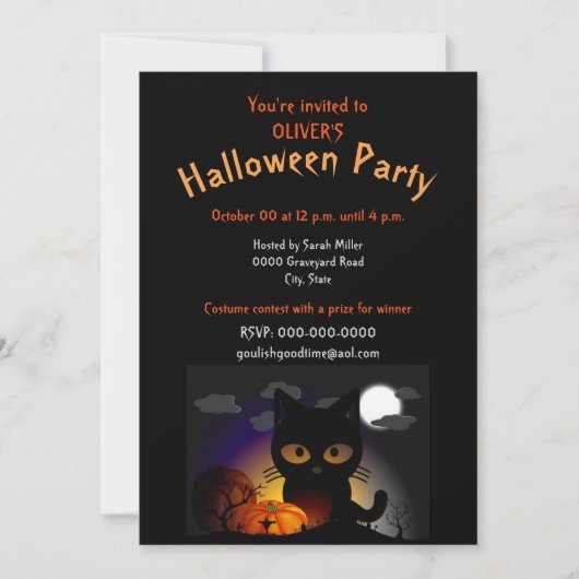Kinderkostuum Halloween-feest uitnodiging (Voorkant)