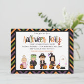 Kinderkostuum Halloween Feest Uitnodiging (Staand voorkant)