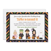 Kinderkostuum Halloween verjaardagsfeest uitnodigi