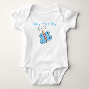Kinderkunst blauwe vlinder romper