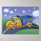 Kinderkunst Dumptruck Poster (Voorkant)