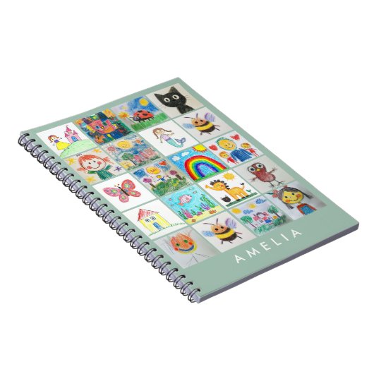 Kinderkunst Keepsake 20 tekeningen Collage Notitieboek (Rechterzijde)