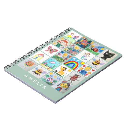 Kinderkunst Keepsake 20 tekeningen Collage Notitieboek (Linkerzijde)