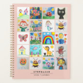 Kinderkunst Keepsake 20 tekeningen Collage Planner (Voorkant)