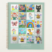 Kinderkunst Keepsake 20 tekeningen Collage Planner (Voorkant)