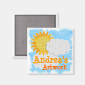 Kinderkunstwerk (personaliseren) magneet (Voorkant / Achterkant)