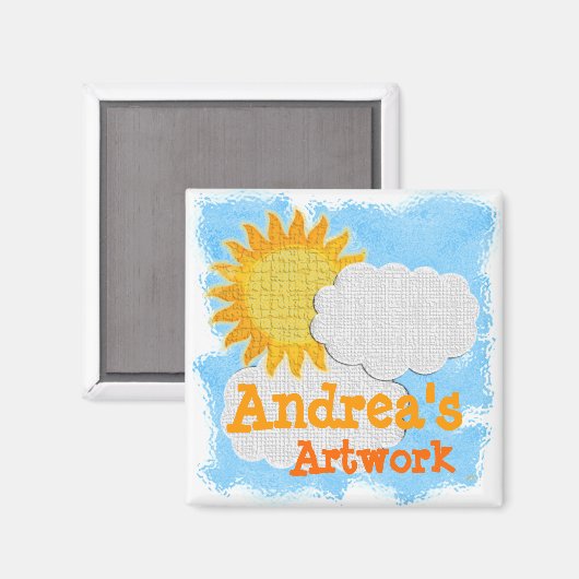 Kinderkunstwerk (personaliseren) magneet (Voorkant / Achterkant)