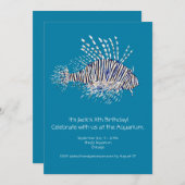 Kinderleeuwenvis verjaardagsfeestje uitnodiging (Voorkant / Achterkant)