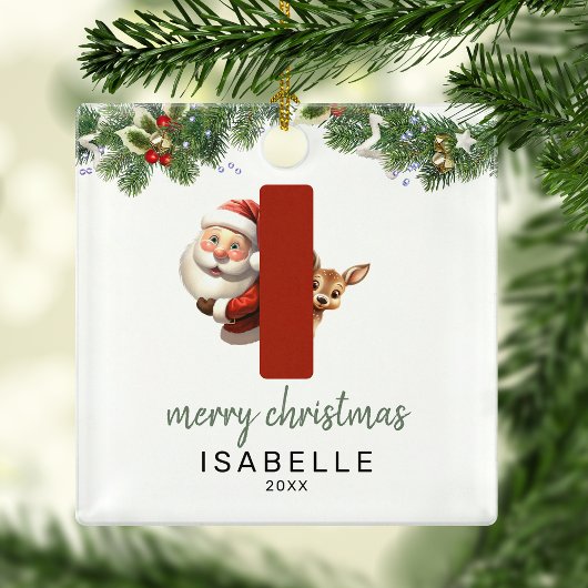 Kinderletter I-monogram kerstboom Metalen Ornament