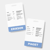 Kinderleven Kindontwikkeling Theoretici Badge (Voor- en achterkant)