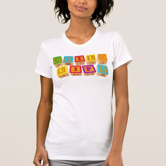 Kinderlevensduur "Blokken" kleding T-shirt (Voorkant)