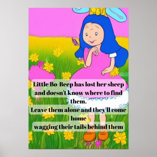 kinderliedje cartoon leuk little bo-peep heeft ver poster (Voorkant)