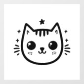 Kinderlijke tekening | Zwart en wit | Minimalistis Raamsticker (Vel)