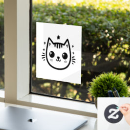 Kinderlijke tekening | Zwart en wit | Minimalistis Raamsticker