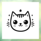 Kinderlijke tekening | Zwart en wit | Minimalistis Raamsticker (Vel 3)