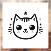 Kinderlijke tekening | Zwart en wit | Minimalistis Raamsticker (Vel 2)