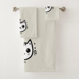 kinderlijke tekening | Zwart-Wit | minimalistisch Bad Handdoek