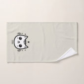 kinderlijke tekening | Zwart-Wit | minimalistisch Bad Handdoek (Handdoek)