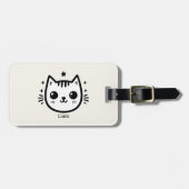 kinderlijke tekening | Zwart-Wit | minimalistisch Bagagelabel (Voorkant horizontaal)