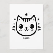 kinderlijke tekening | Zwart-Wit | minimalistisch Briefkaart (Voorkant)