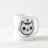 kinderlijke tekening | Zwart-Wit | minimalistisch Koffiemok (Voorkant rechts)