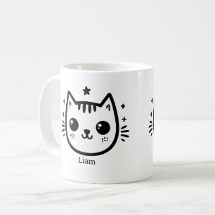 kinderlijke tekening   Zwart-Wit   minimalistisch Koffiemok