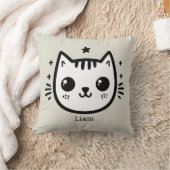 kinderlijke tekening | Zwart-Wit | minimalistisch Kussen (Deken)