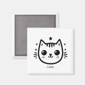 kinderlijke tekening | Zwart-Wit | minimalistisch Magneet (Voorkant / Achterkant)