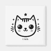 kinderlijke tekening | Zwart-Wit | minimalistisch Magneet (Voorkant)