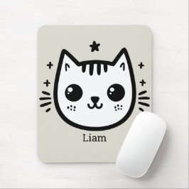 kinderlijke tekening | Zwart-Wit | minimalistisch Muismat