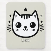 kinderlijke tekening | Zwart-Wit | minimalistisch Muismat (Voorkant)